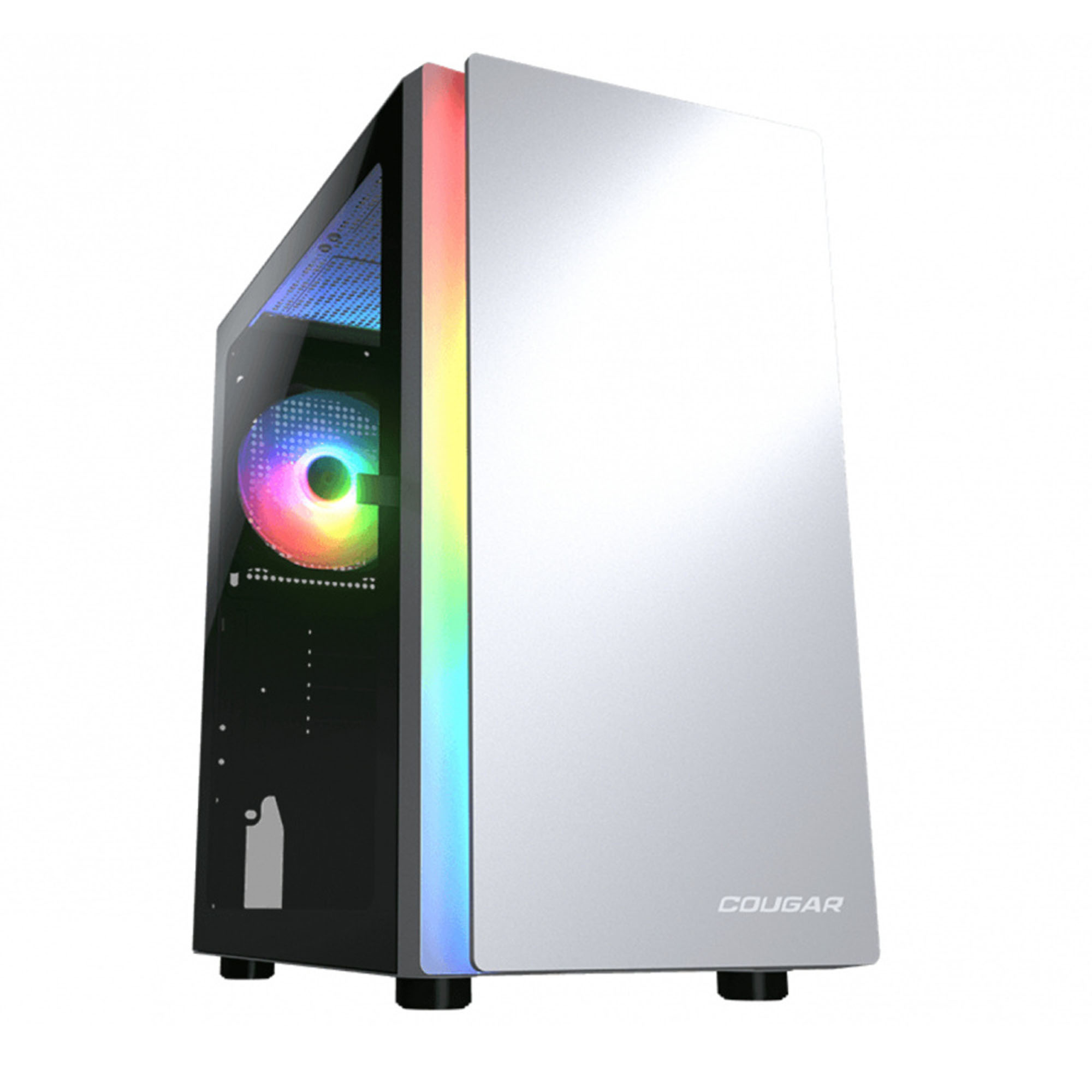 Gabinete Cougar Purity con Ventana Mini-Tower Mini-ITX USB 3.0 sin Fuente RGB Blanco