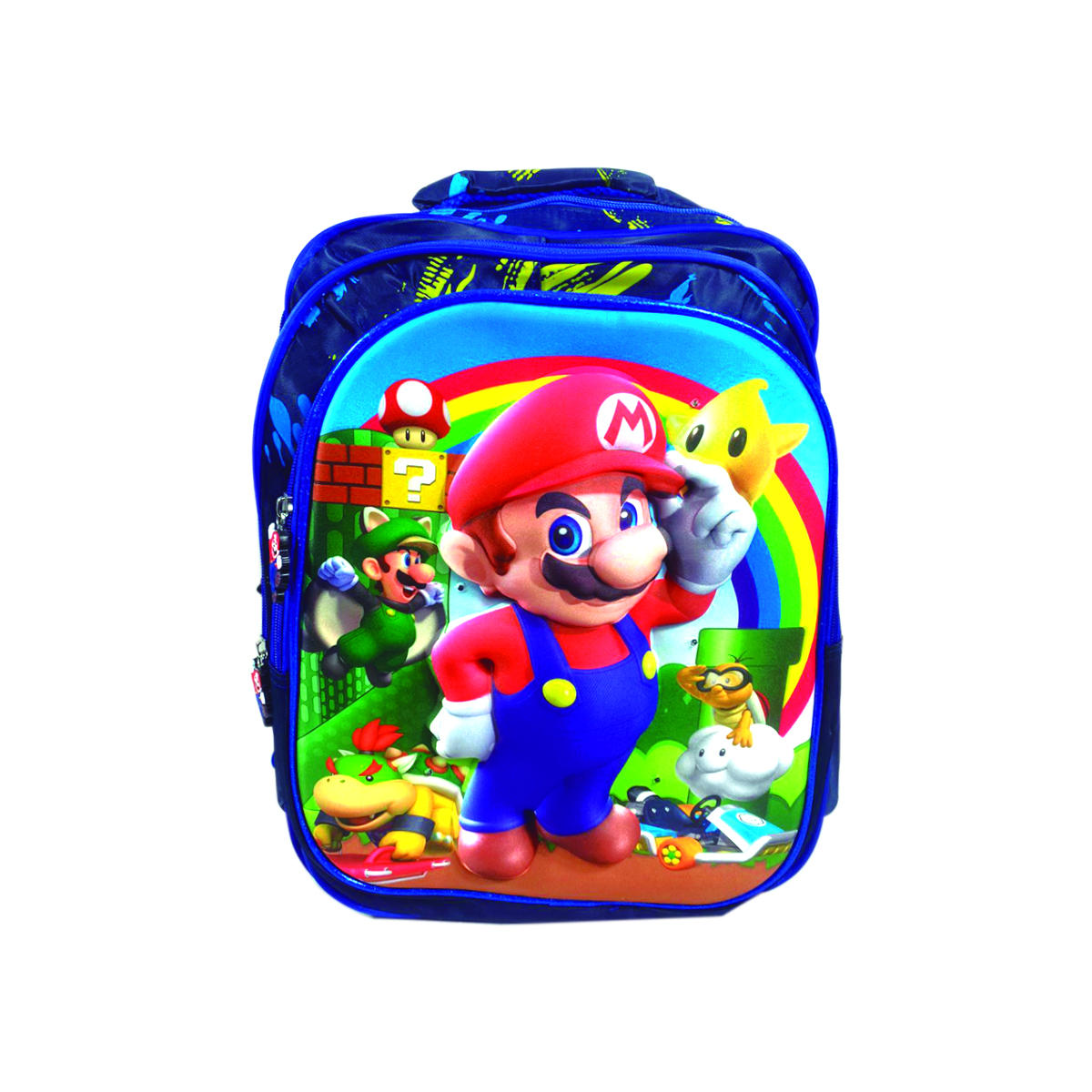 Mochila Escolar Infantil Con Luces Diseño Super Mario 3 en 1 Incluye Lonchera Y Colorera