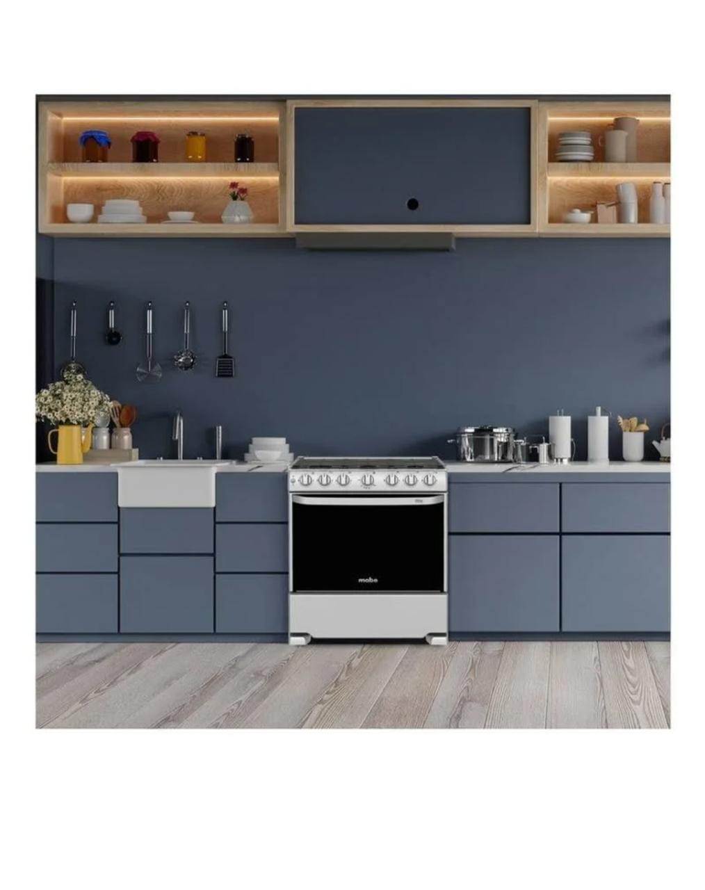 Estufa Mabe Em7674cfi A Gas/eléctrica 6 Quemadores Plateada