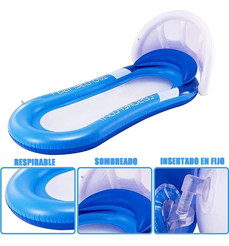 Inflable tumbona flotador para piscina relajación 