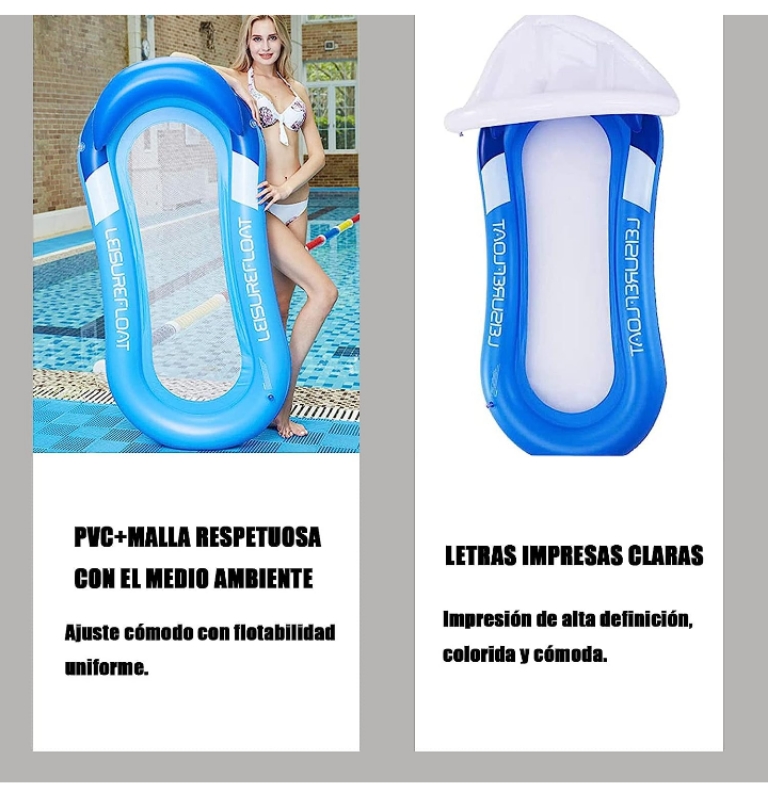 Inflable tumbona flotador para piscina relajación 