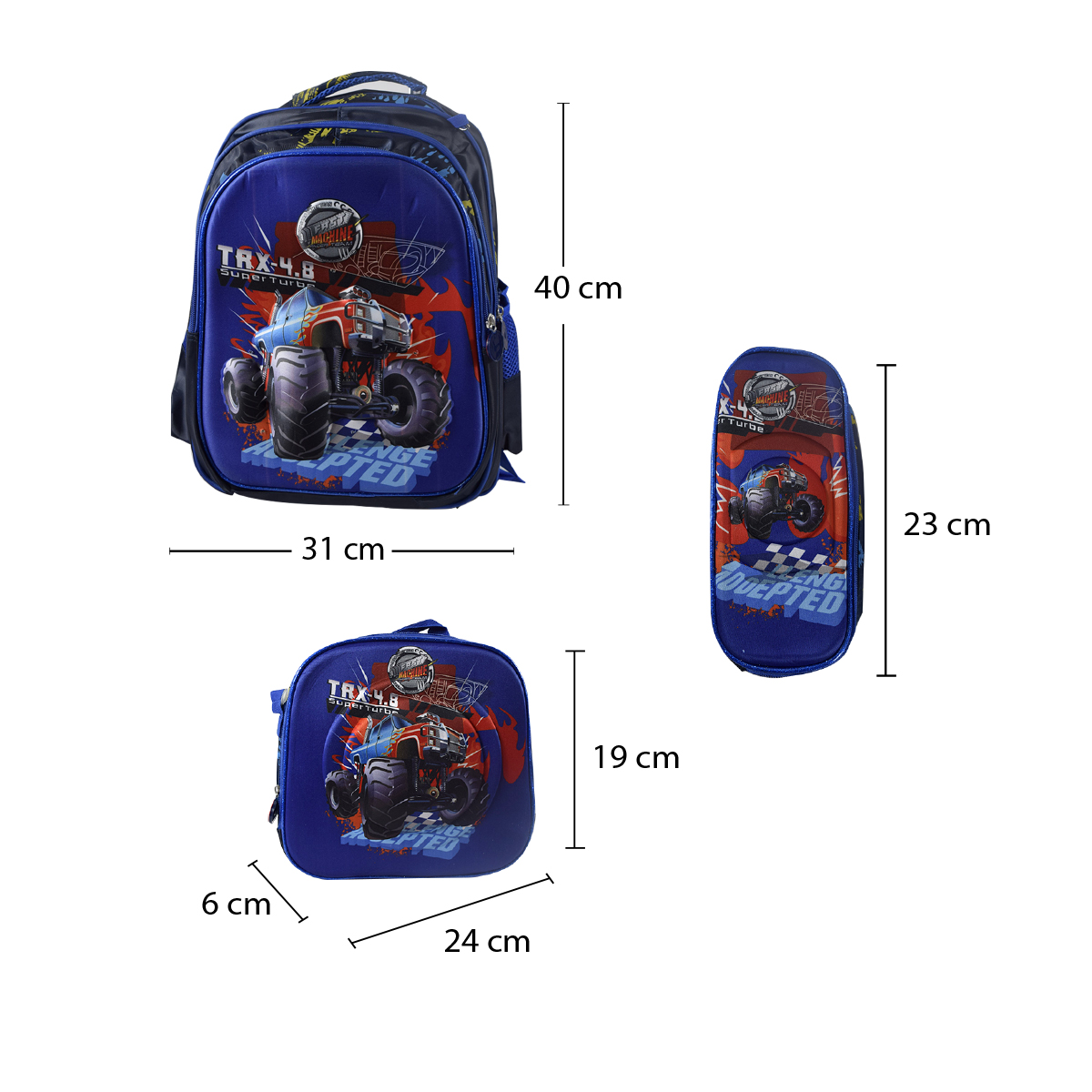 Kit Mochila Escolar De Llantas Infantil Con Luces Diseños