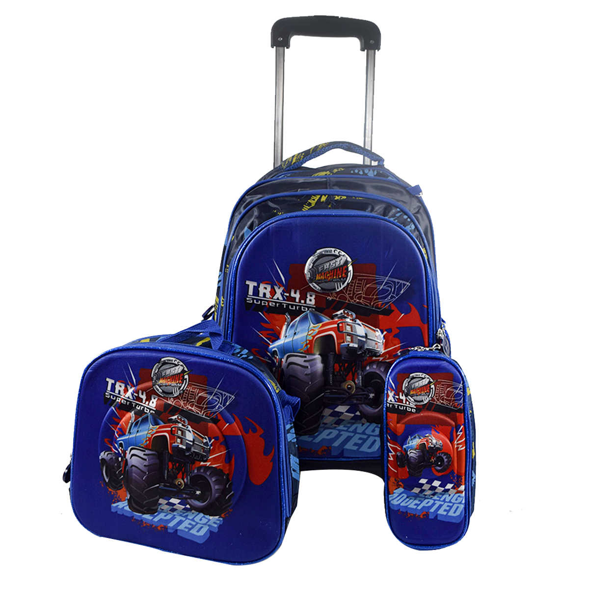 Kit Mochila Escolar De Llantas Infantil Con Luces Diseños