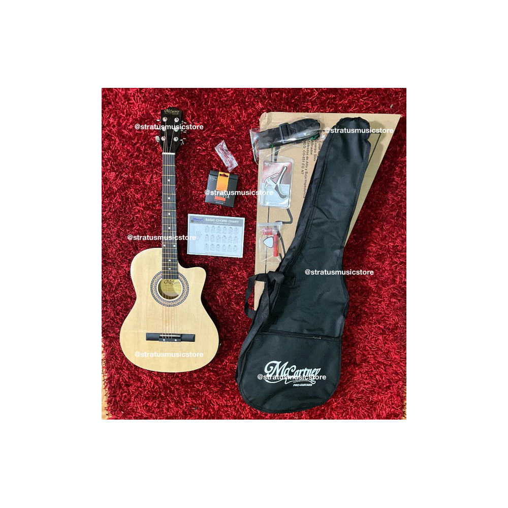 Guitarra Electroacústica McCartney Natural Con Cuerdas de Acero 