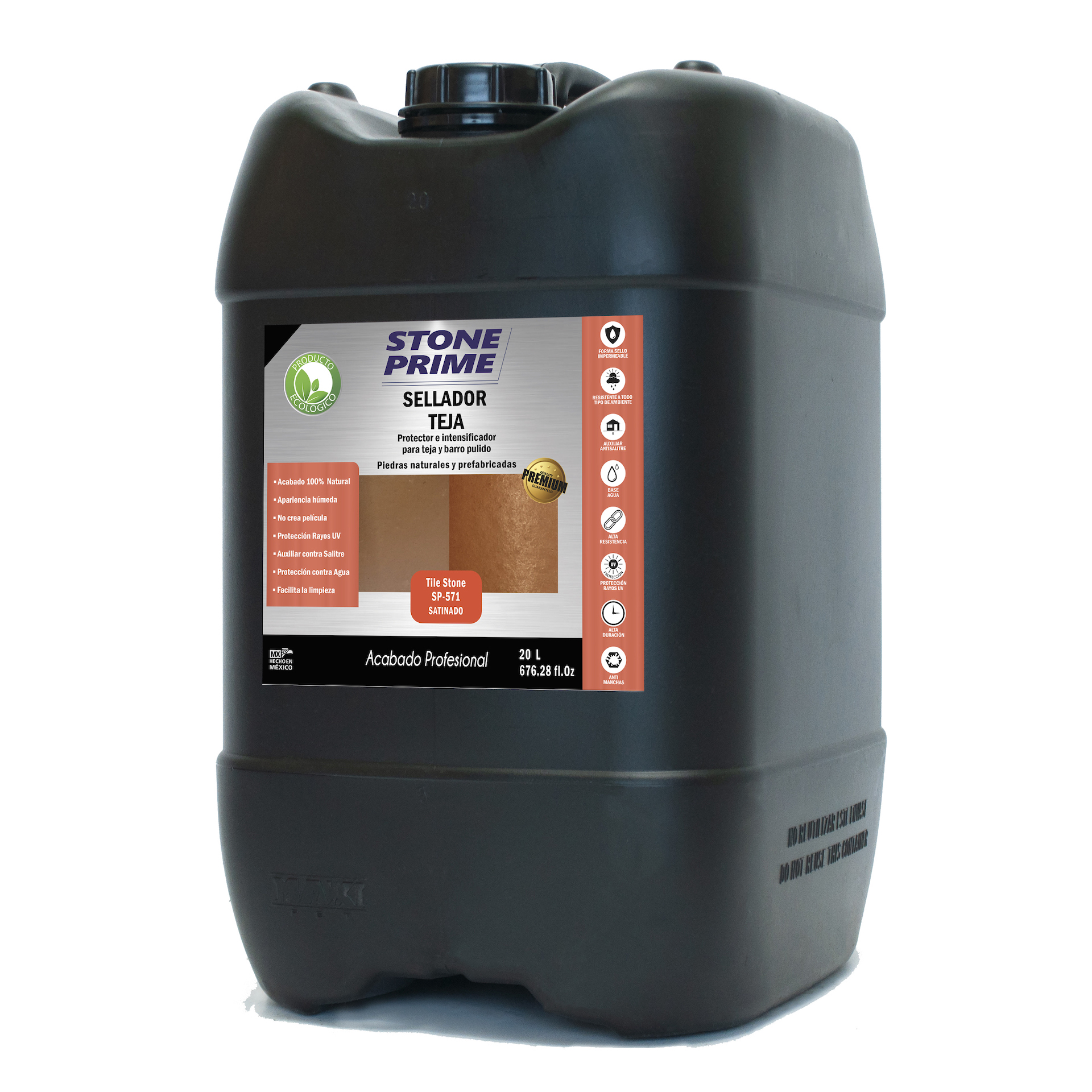 Sellador para teja y barro pulido Stone Prime Acabado mojado 20 litros