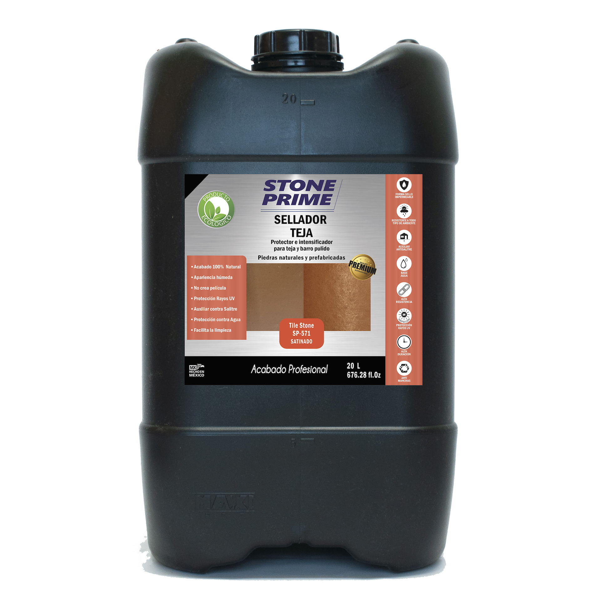 Sellador para teja y barro pulido Stone Prime Acabado mojado 20 litros