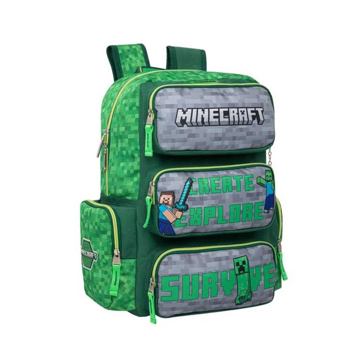 Bioworld Mochila infantil Minecraft de 4 piezas, suministros escolares  combinados, Multi colorido, Classic