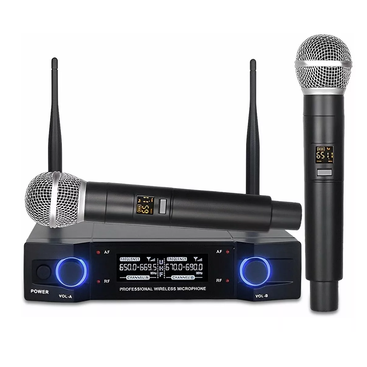 Profesional Micrófonos 2 Handheld Uhf Microfonos Inalámbrico