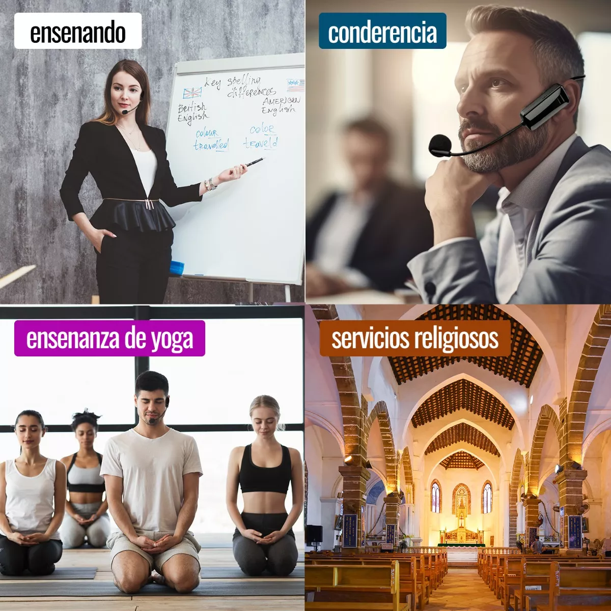 Micrófono Hm-200w Condensador Diadema Inalámbrico