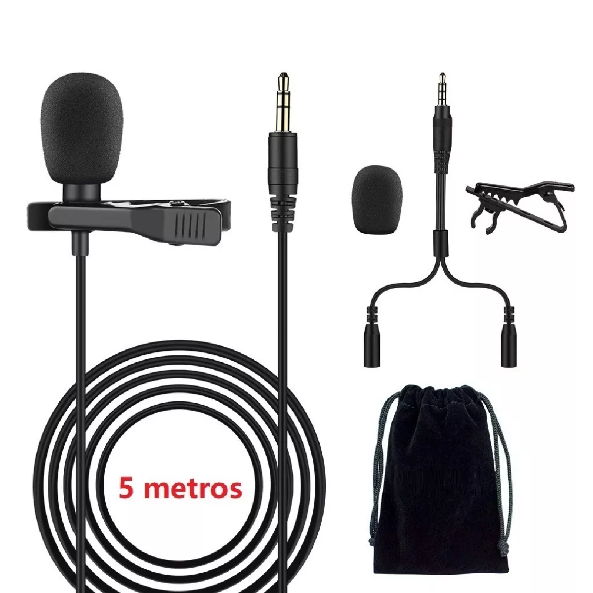 Microfono Solapa Lavalier De Condensador Omnidireccional Con Clip