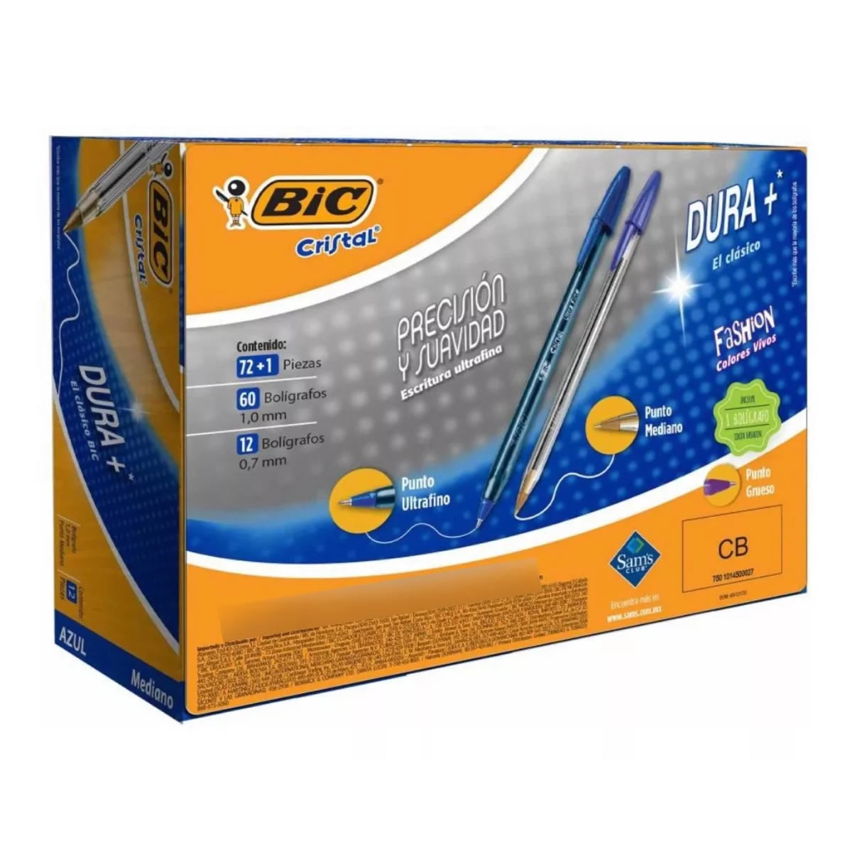 Bolígrafos Punto Mediano Y Ultra Fino Bic Cristal 980029754 - Azul