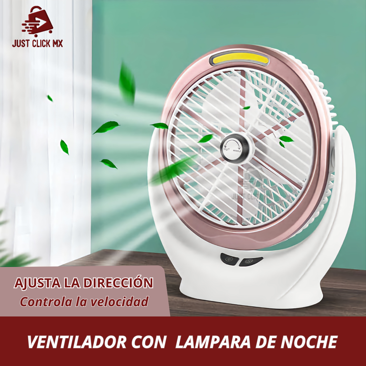 Ventilador de Escritorio Portátil con LED