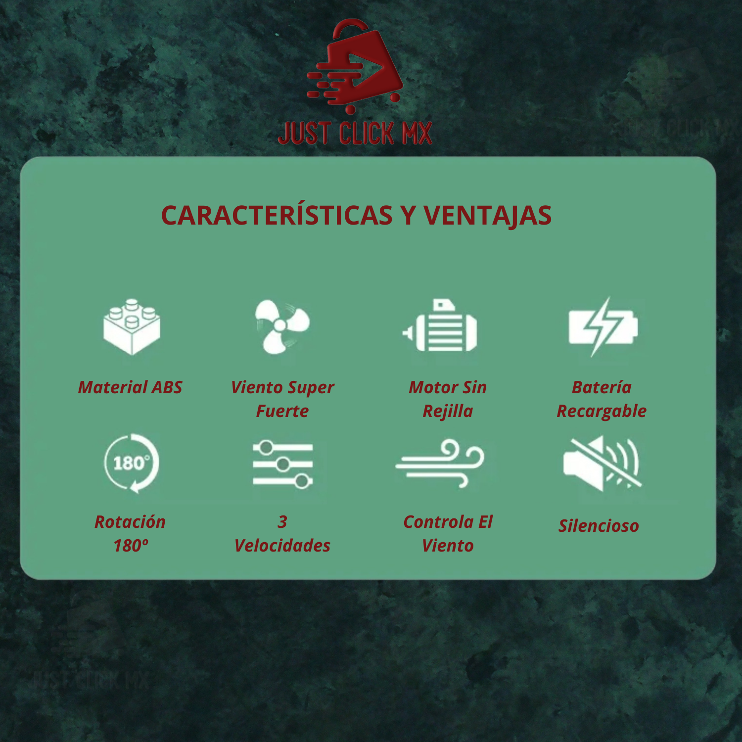 Ventilador de Escritorio Portátil con LED