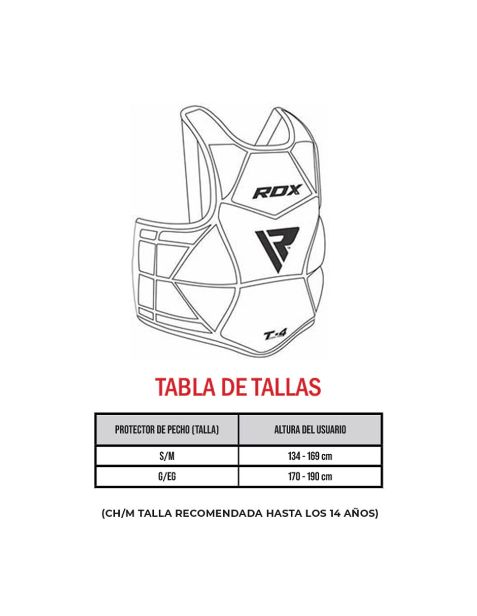 Peto Protector Pecho Rdx T4 Entrenamiento Box Mma Sparring