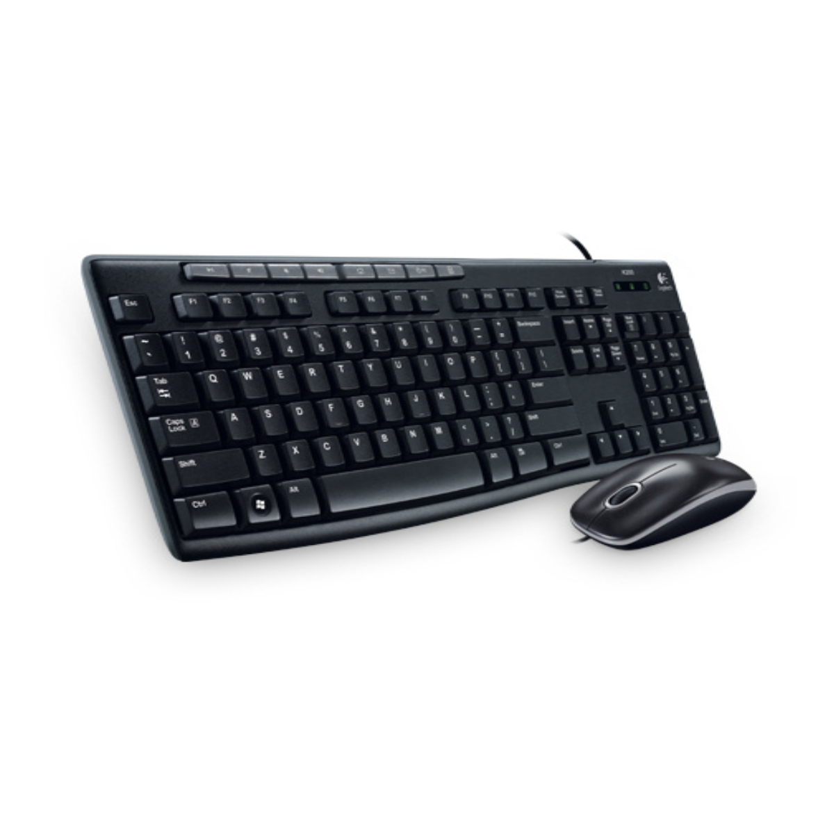 Teclado mouse logitech mk200 negro alambricos multimedia optico usb pc cable pc lap usb