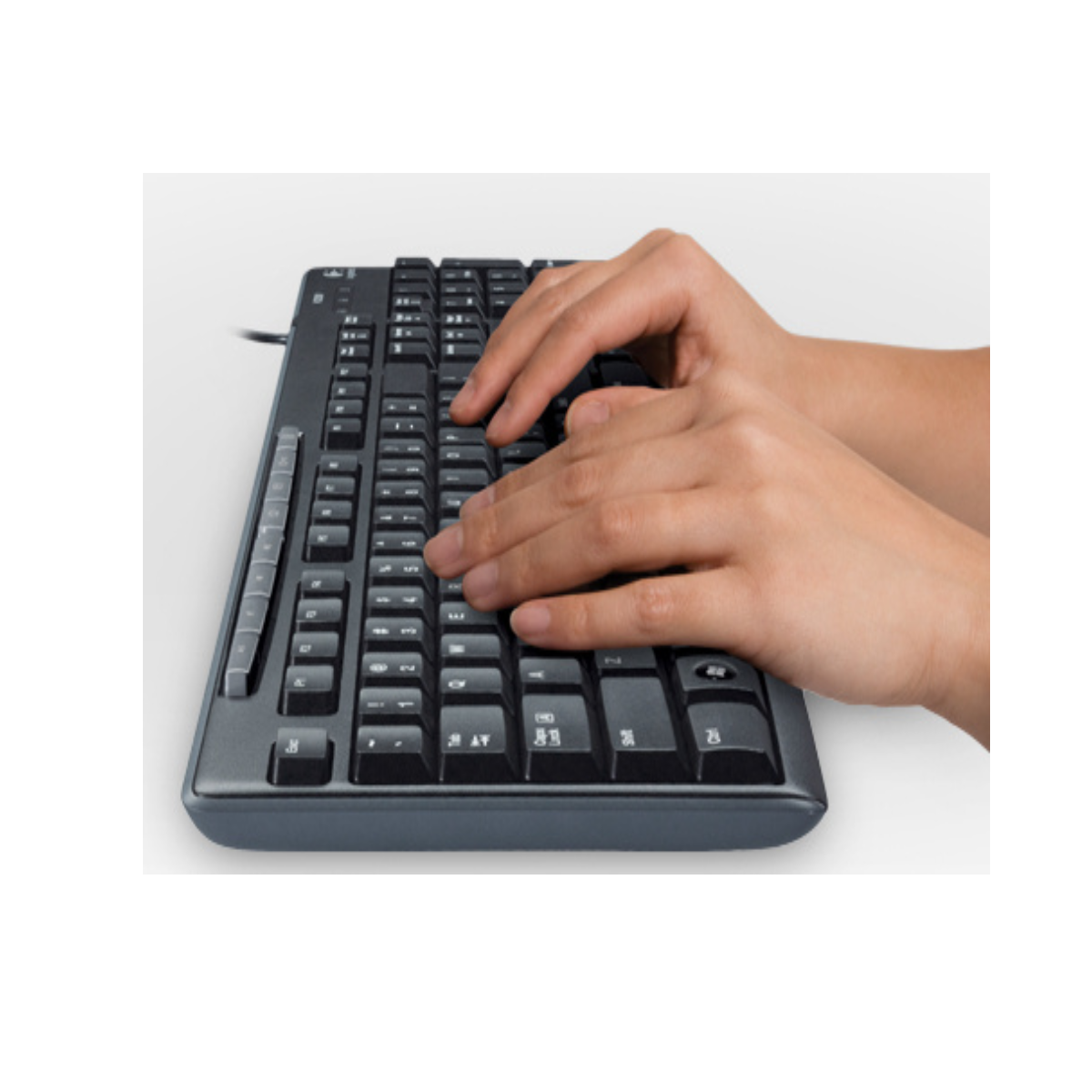 Teclado mouse logitech mk200 negro alambricos multimedia optico usb pc cable pc lap usb