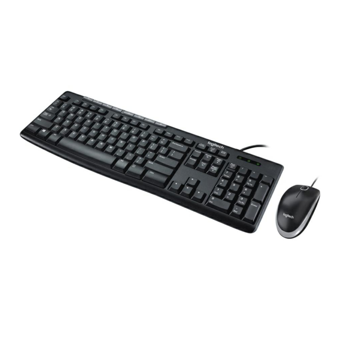 Teclado mouse logitech mk200 negro alambricos multimedia optico usb pc cable pc lap usb