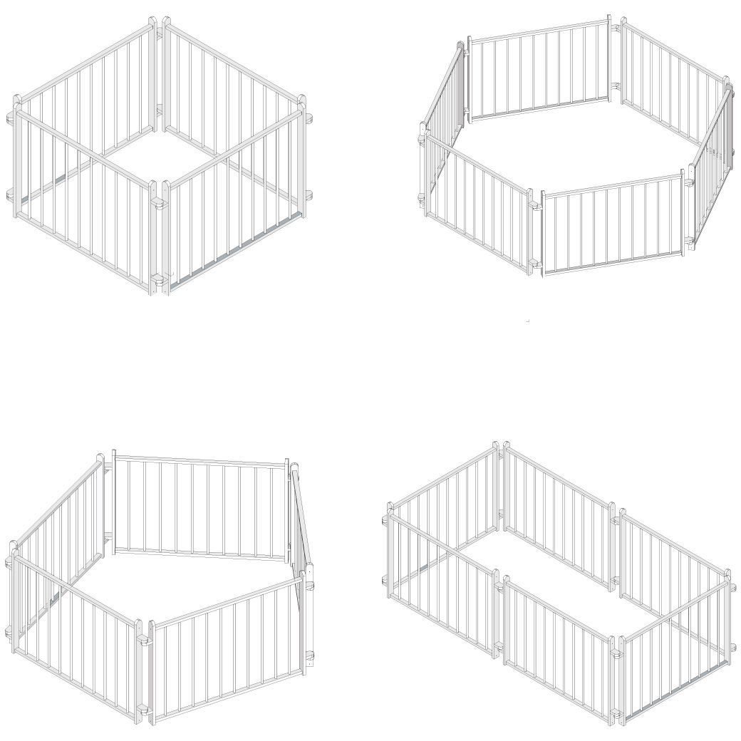 Corral De Madera Para Bebé - Barandales Modulares Duduk