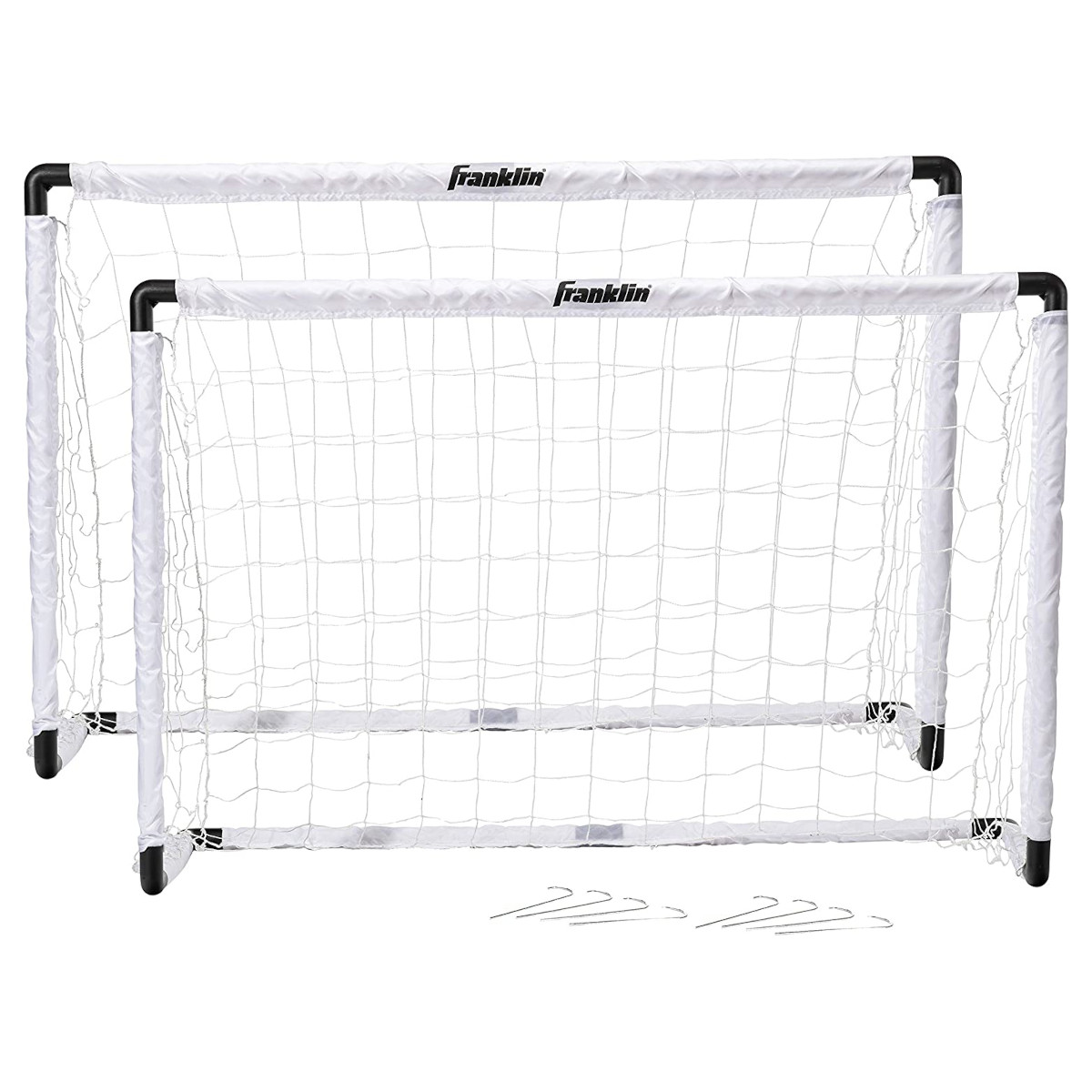Franklin Sports: Juego de 2 Portería de Fútbol para Niños - Portátiles y Estacas de Tierra - Medidas de 54 x 36 Pulgadas