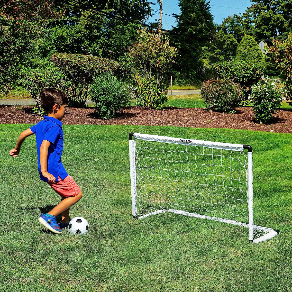 Franklin Sports: Juego de 2 Portería de Fútbol para Niños - Portátiles y Estacas de Tierra - Medidas de 54 x 36 Pulgadas