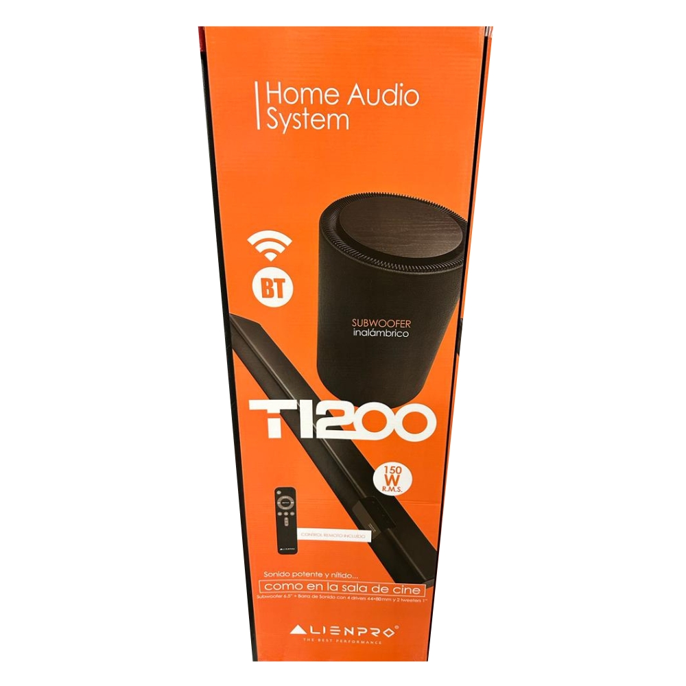 Sistema De Audio Barra + Subwoofer Alienpro T1200 - Negro