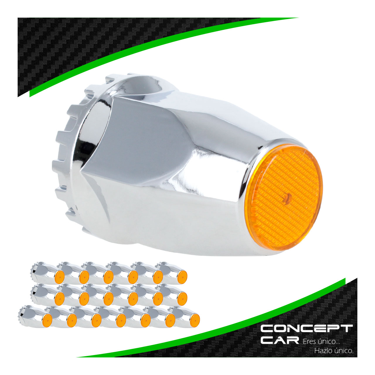 20 Capuchon Cubre Tuerca Cromado Tracto Camion Reflejante