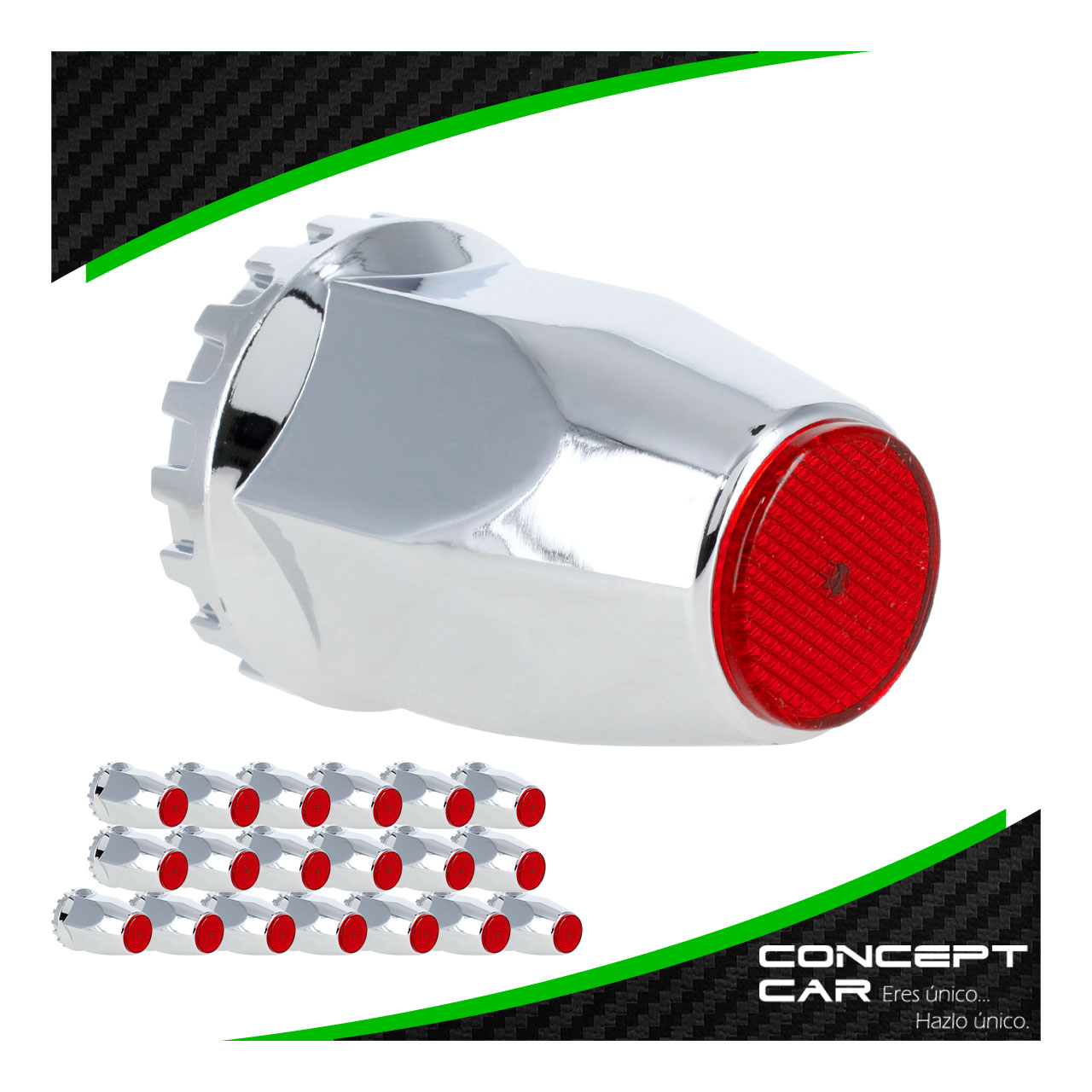 20 Capuchon Cubre Tuerca Cromado Tracto Camion Reflejante