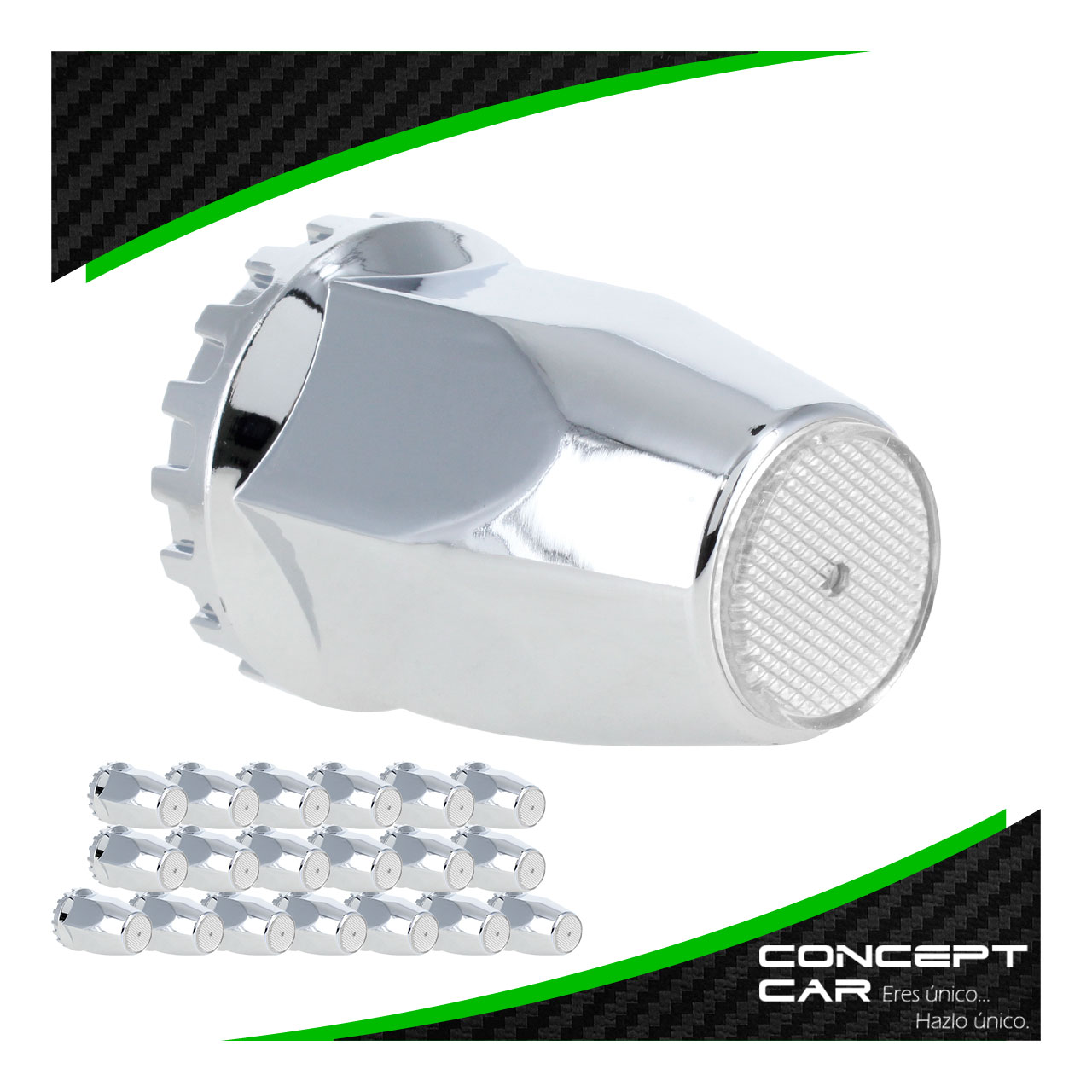 20 Capuchon Cubre Tuerca Cromado Tracto Camion Reflejante