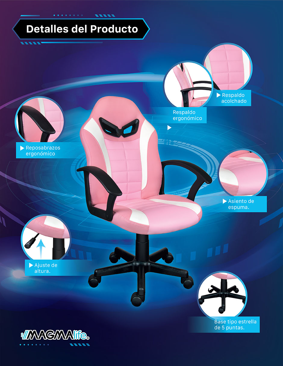 Silla Gamer Anatómica Magma Life (Bubblegum Pink)