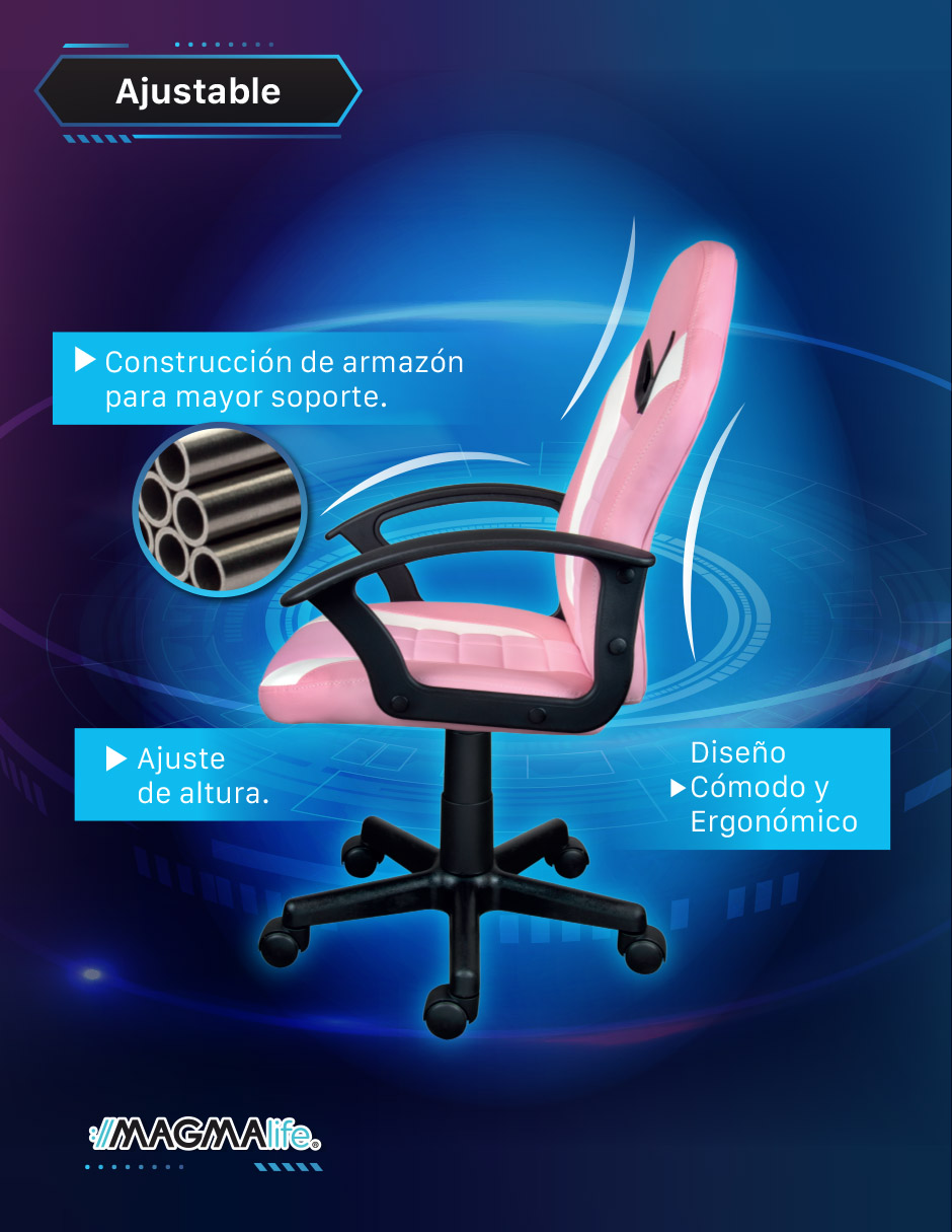 Silla Gamer Anatómica Magma Life (Bubblegum Pink)