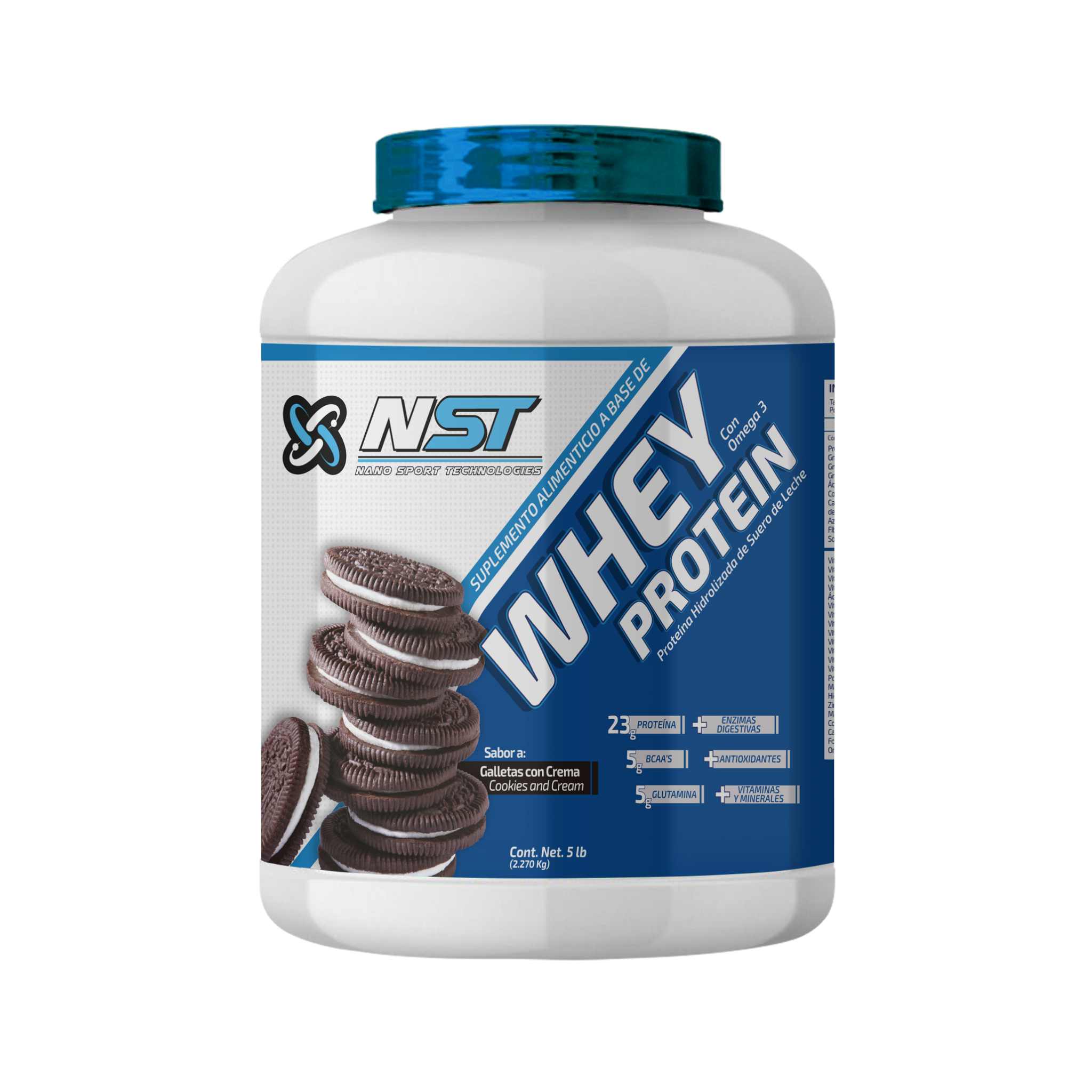 NST | Whey Protein | Proteína de Suero de Leche Hidrolizada NST | Sabor Galleta con Crema | 65 Porciones | 
