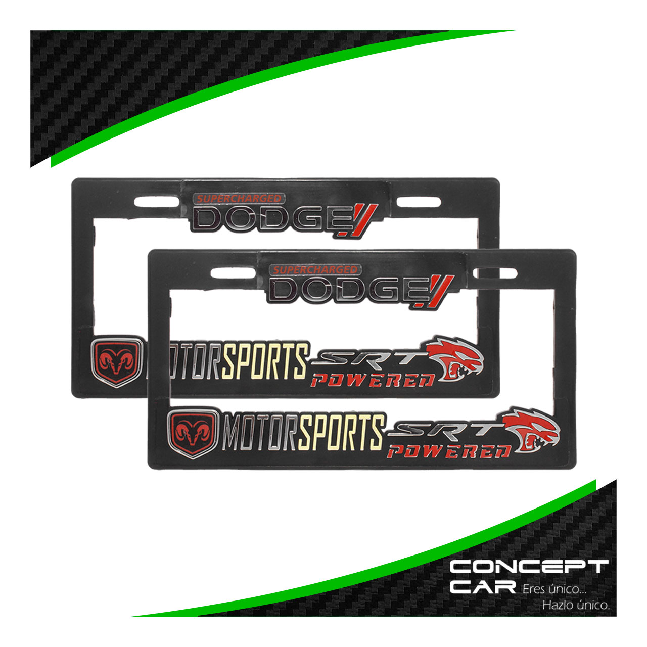 Par Marco Porta Placas Auto Camioneta 3d Premium Srt