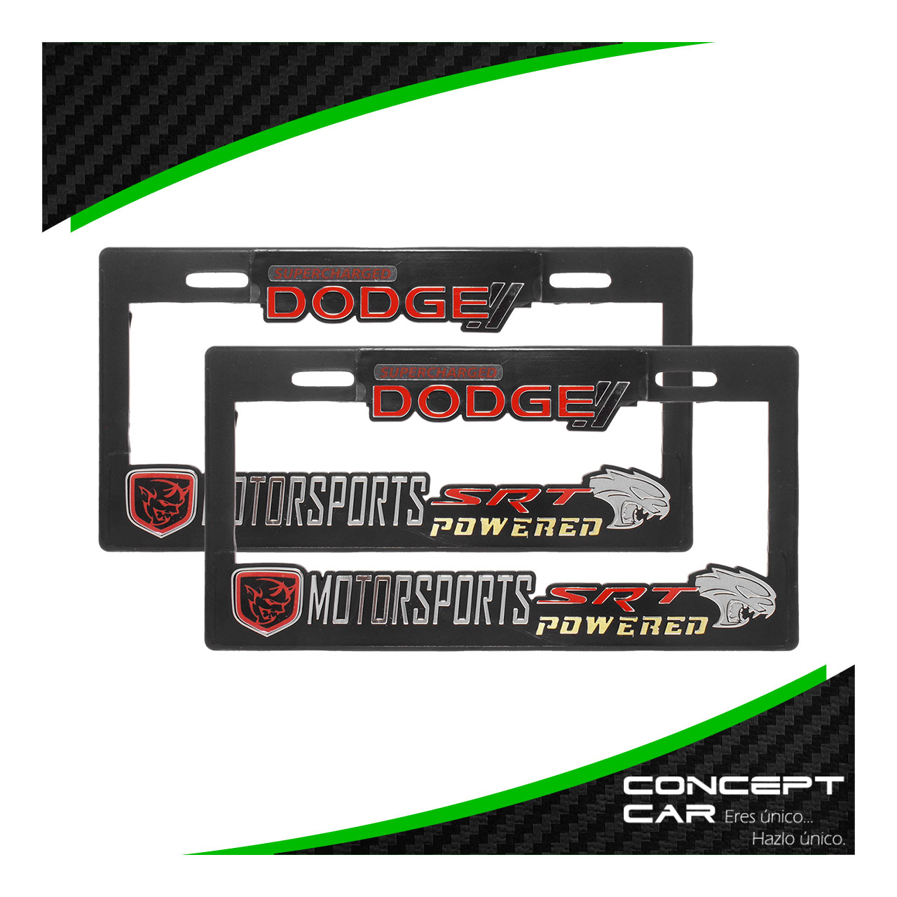Par Marco Porta Placas Auto Camioneta 3d Premium Srt