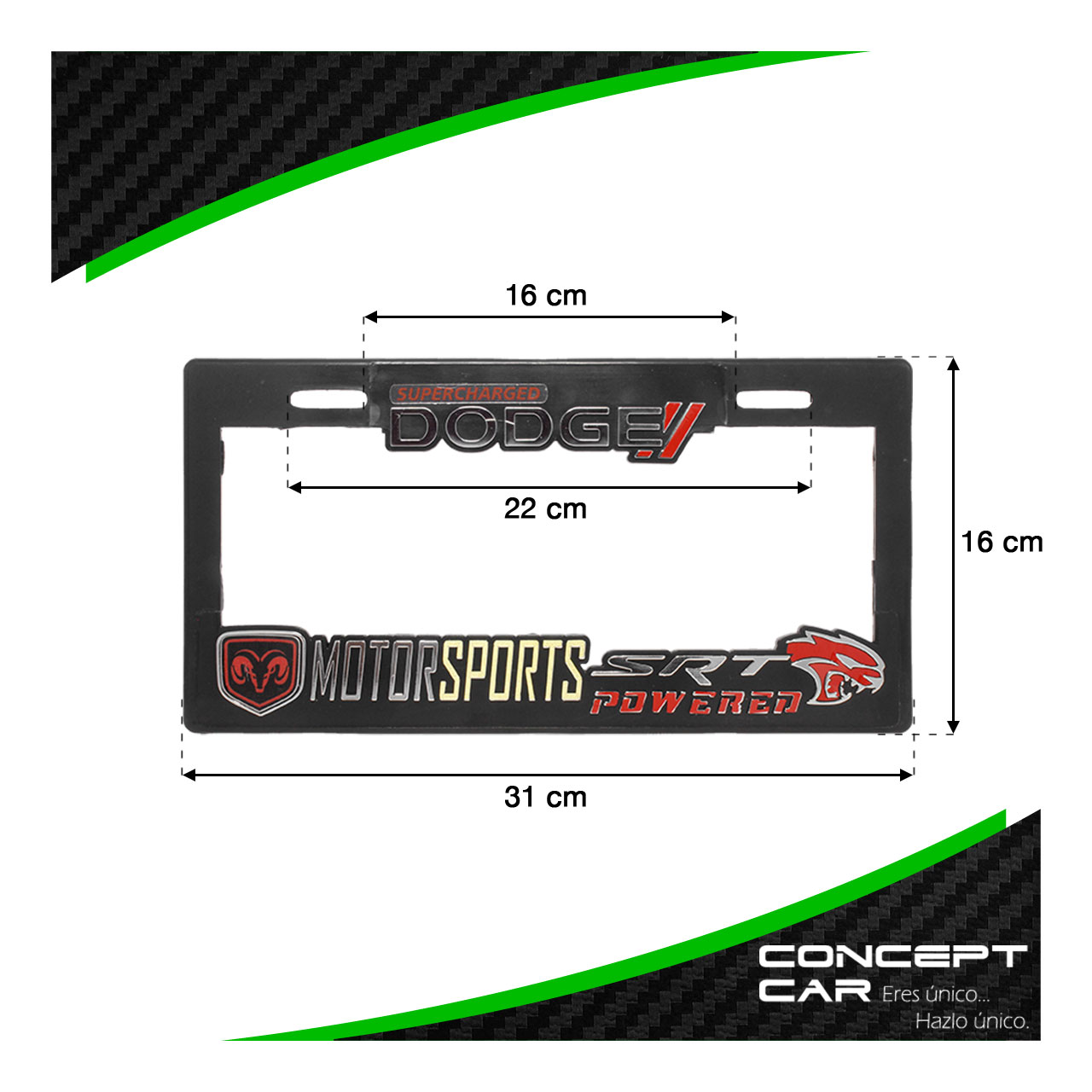 Par Marco Porta Placas Auto Camioneta 3d Premium Srt