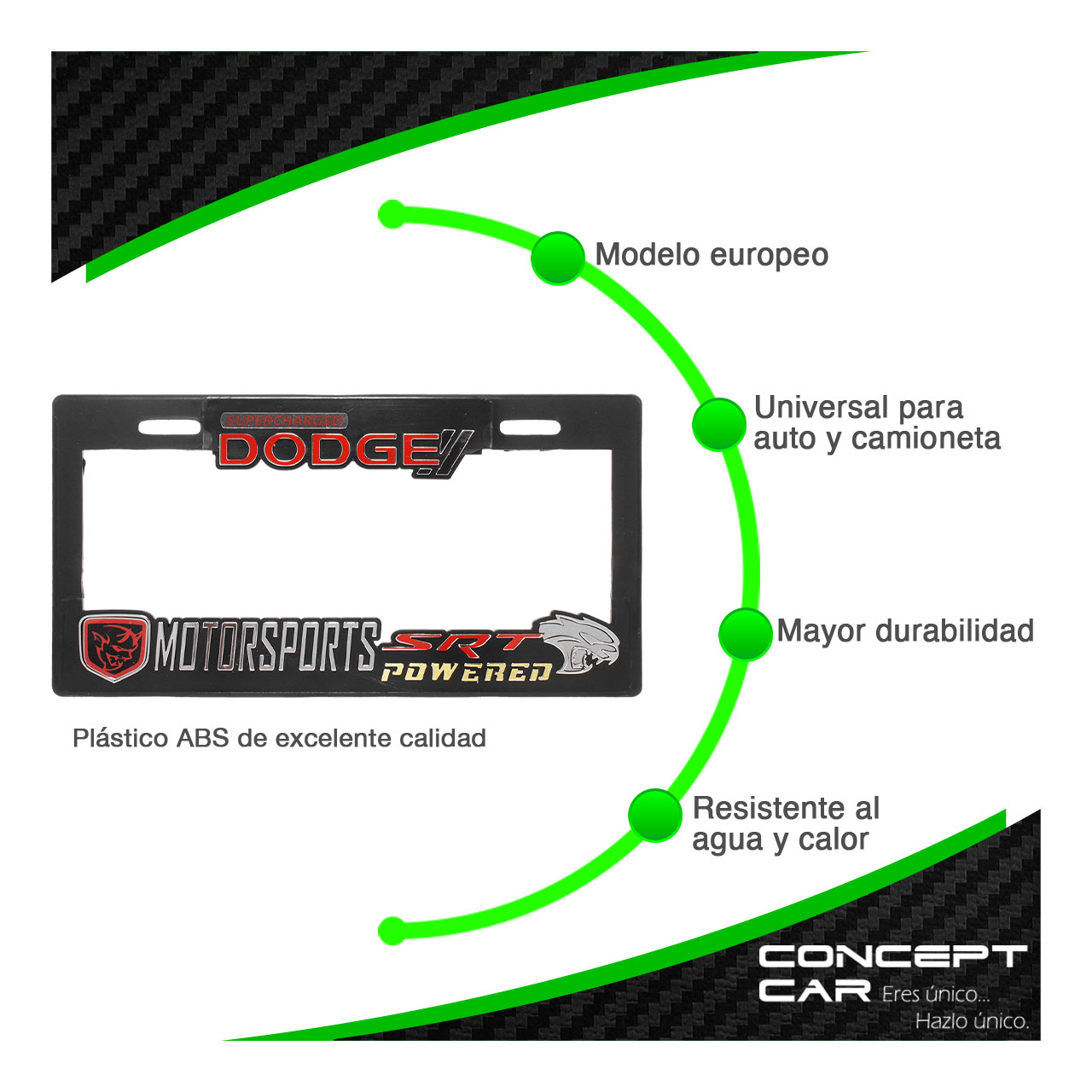 Par Marco Porta Placas Auto Camioneta 3d Premium Srt