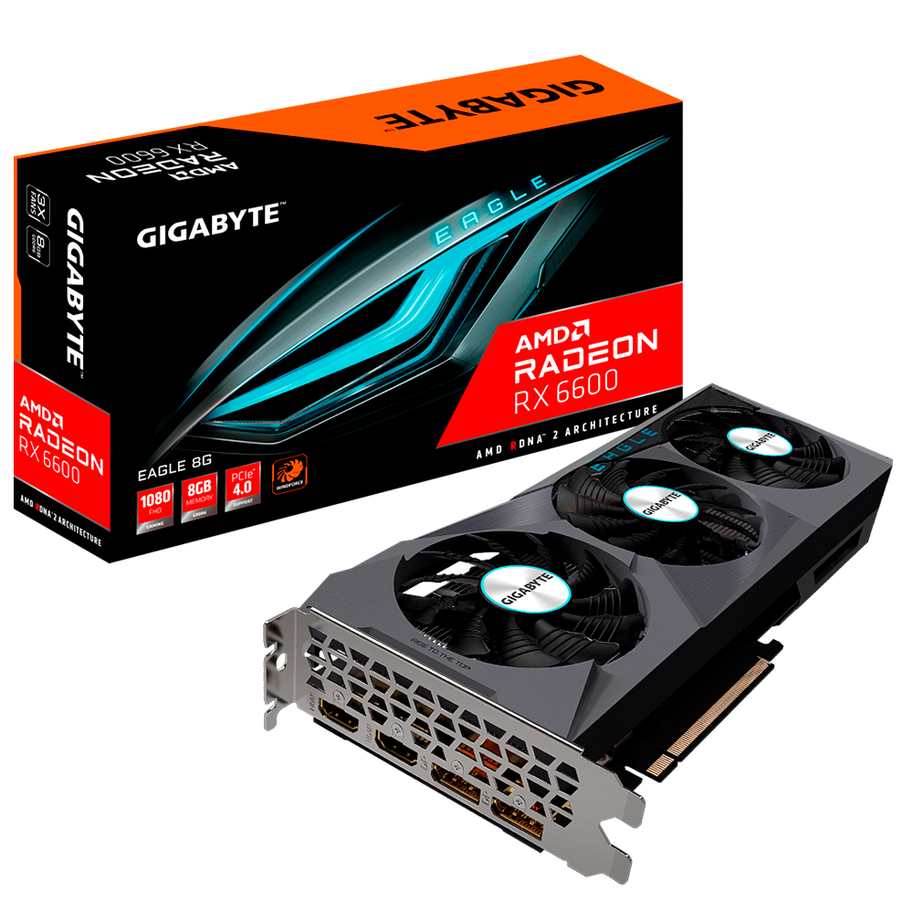 Tarjeta de video Radeon RX 6600 8GB GDDR6 GV-R66EAGLE-8GD