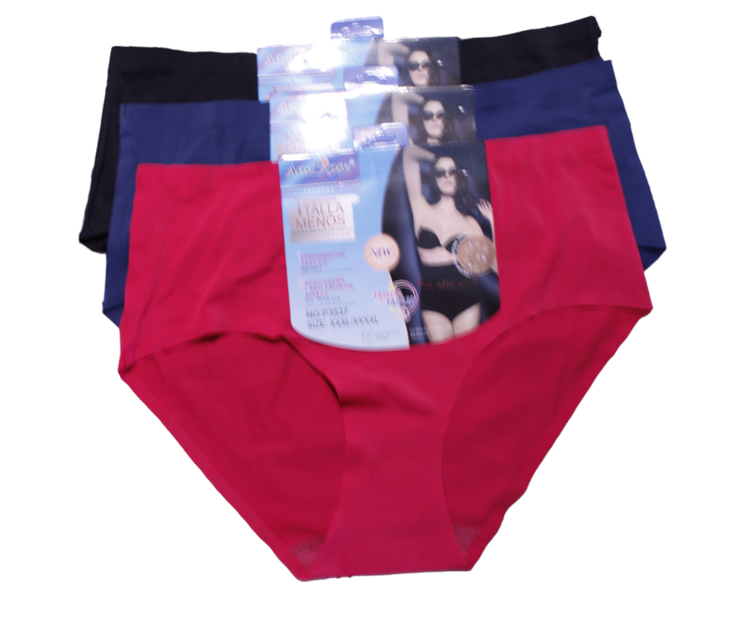 Set De 3 Pantaletas Cuvy - Aosi Rose - Sin Costuras,/Reductoras - P3537 - Mujer
