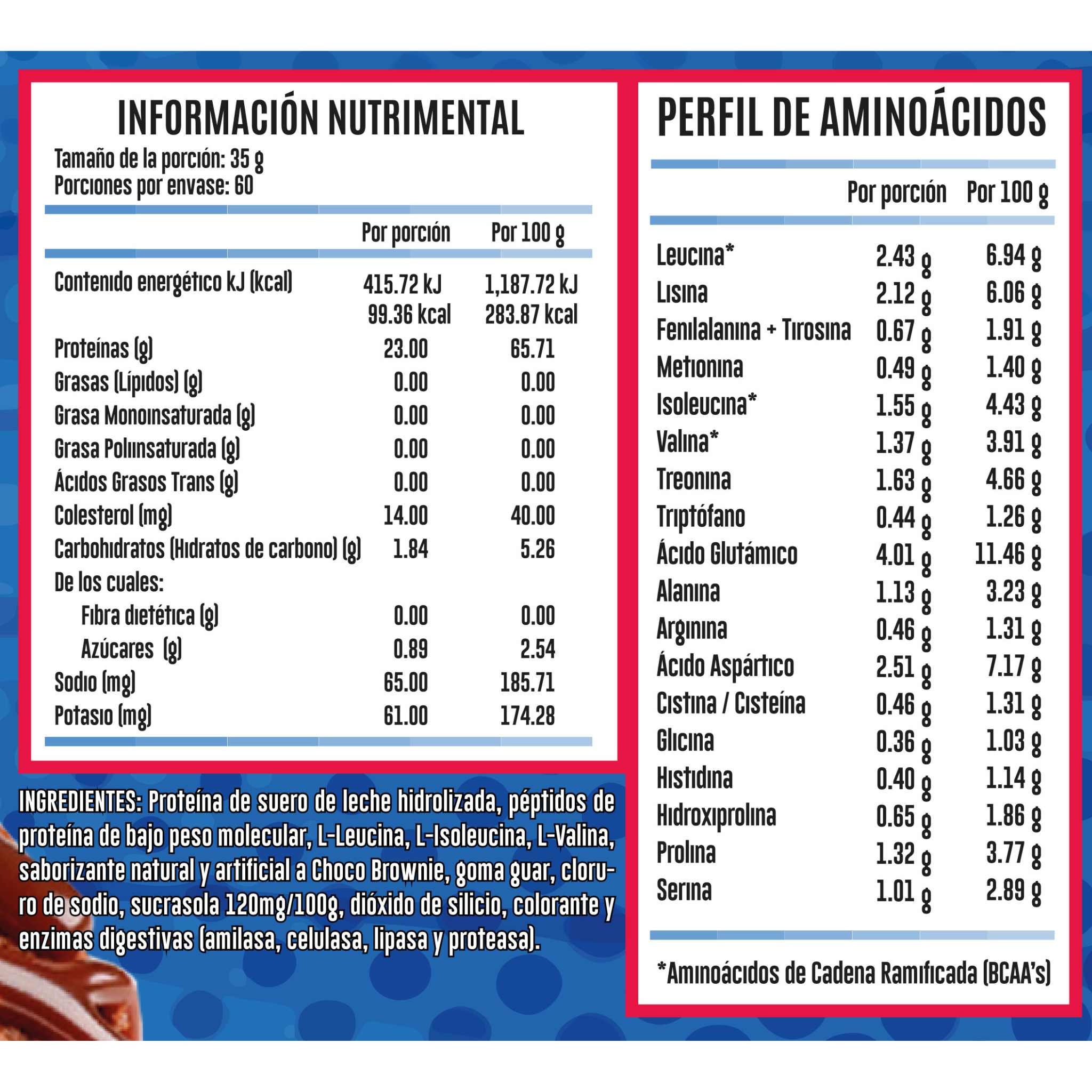 Comics Energy | Hydro Comics | Proteína Whey hidrolizada | Sabor Choco Brownie | 60 Porciones | 2.1 kg 