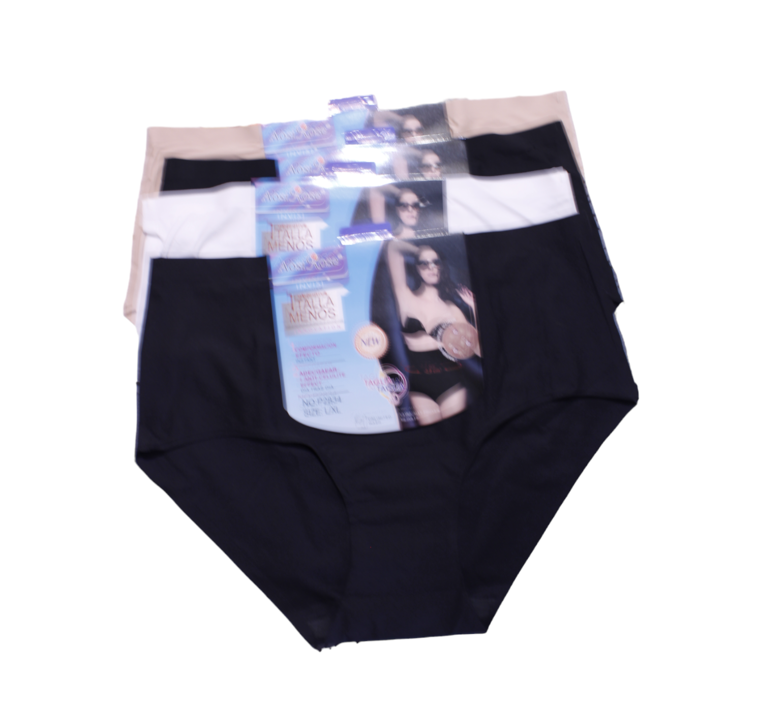 Set De 4 Pantaletas curvy - AOSI ROSE - Sin Costuras, Reductoras - P2834 - Para mujer