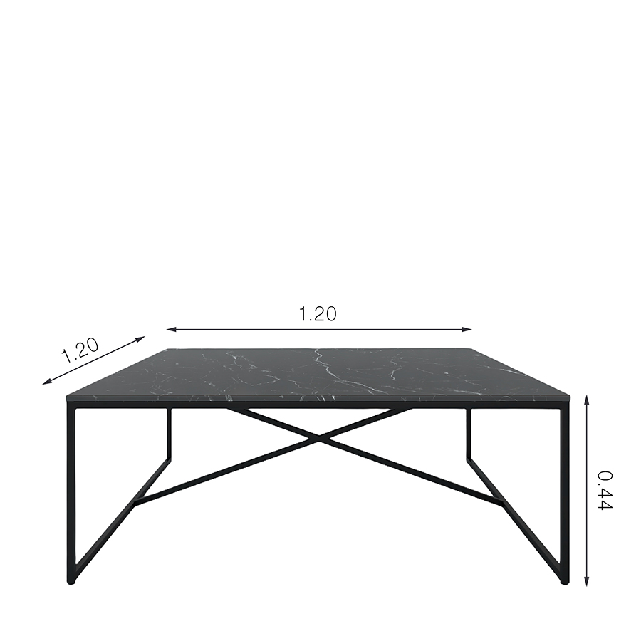Mesa de Centro GDE YAAKUN Cubierta Marmol Negro Monterrey