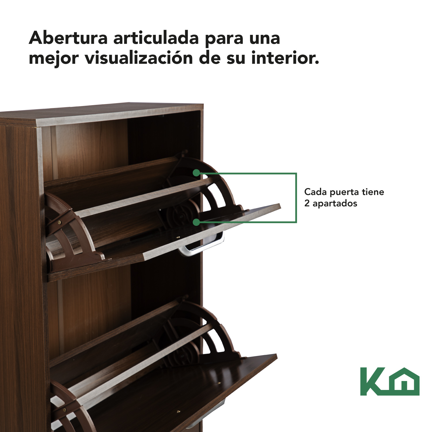 Mueble Zapatero Zapatera Organizador Madera 18 Pares Hogar Cacao