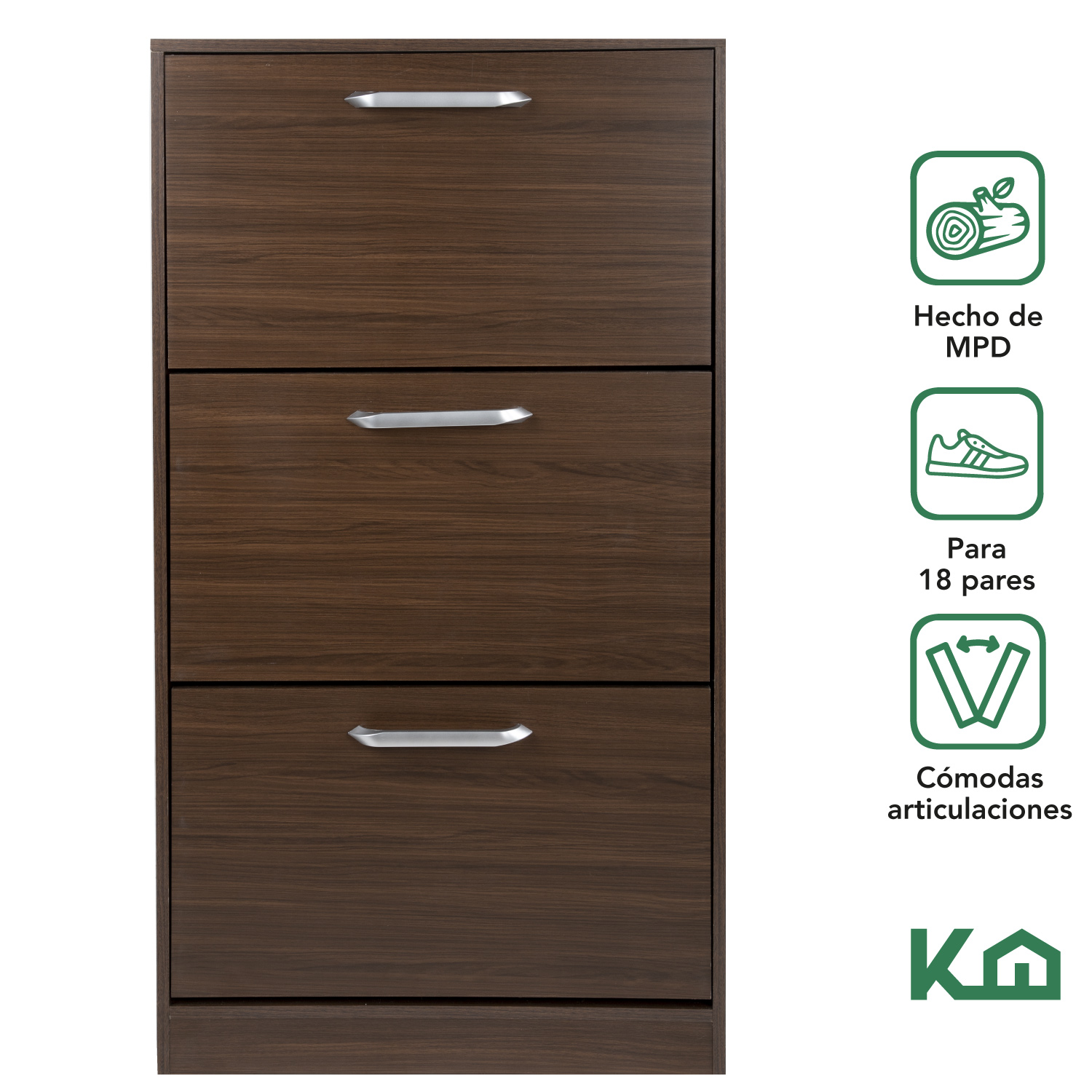 Mueble Zapatero Zapatera Organizador Madera 18 Pares Hogar Cacao