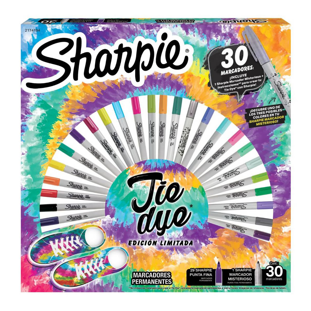 Plumones Permanentes Sharpie Punta Fina Colores Set de 24