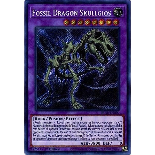 Yugioh Fossil Dragon Skullgios Secret Rare 1st Edition - Konami