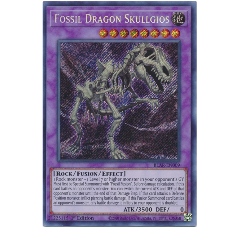 Yugioh Fossil Dragon Skullgios Secret Rare 1st Edition - Konami