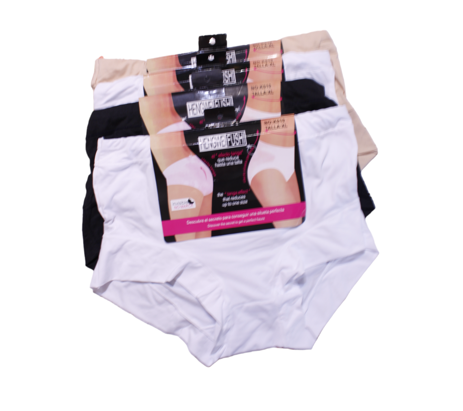 Set 4 Bragas Curvy - HENGWEI FUSHI - Invisibles/Reductoras efecto Tanga - K010 - Para mujer