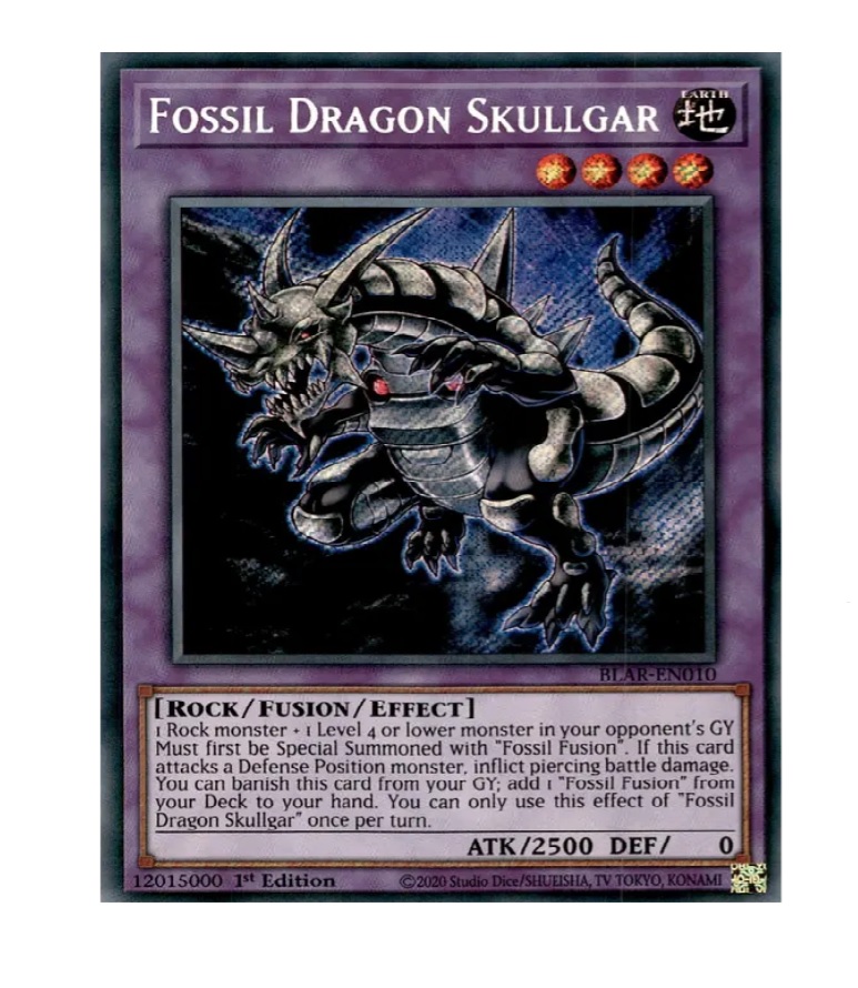 Yugioh Fossil Dragon Skullgar Secret Rare 1st Edition - Konami