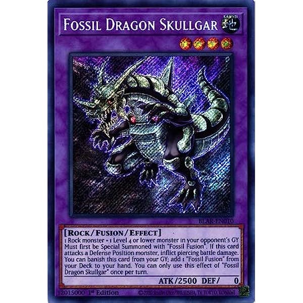 Yugioh Fossil Dragon Skullgar Secret Rare 1st Edition - Konami