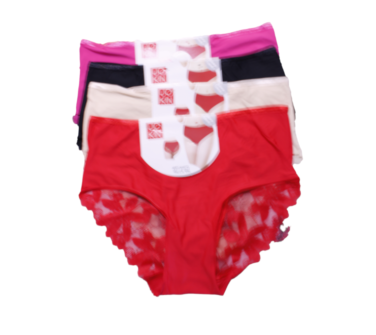 Set 4 Bragas Curvy - UOKIN - Estilo Bikini Con Encaje - A4472 - Para Mujer