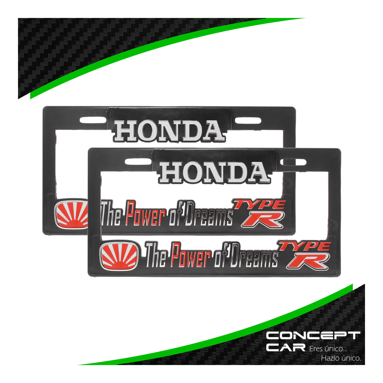 Par Marco Porta Placas Auto Camioneta 3d Premium Honda
